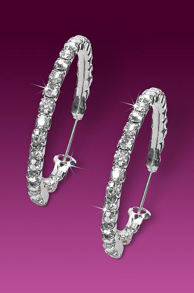 Recital Hoop Rhinestone Dance Earrings