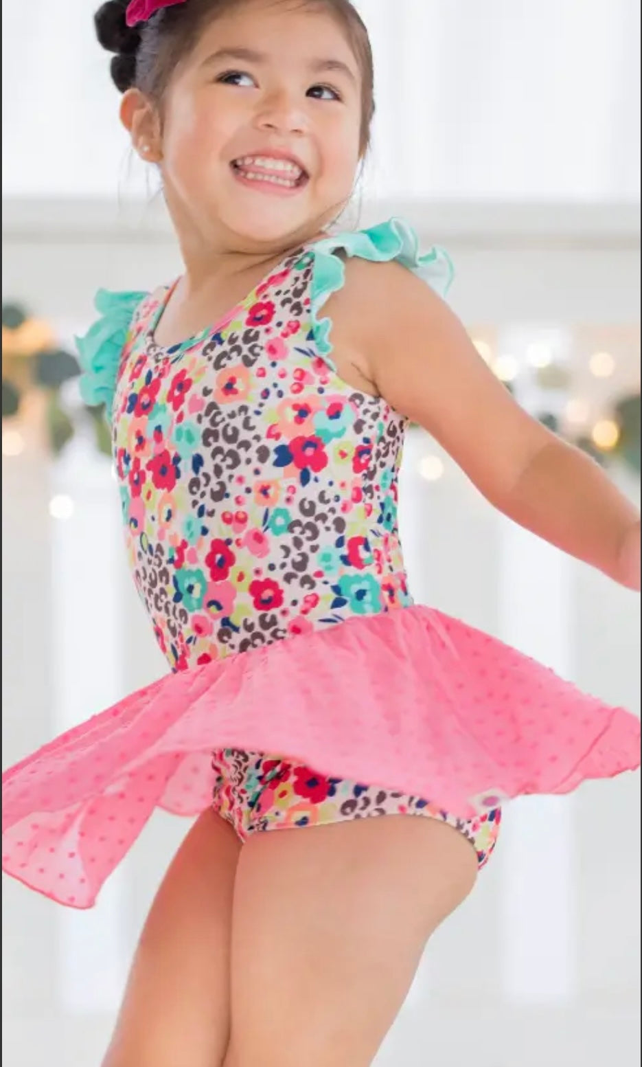 Farrah Leotard - Leopard Floral