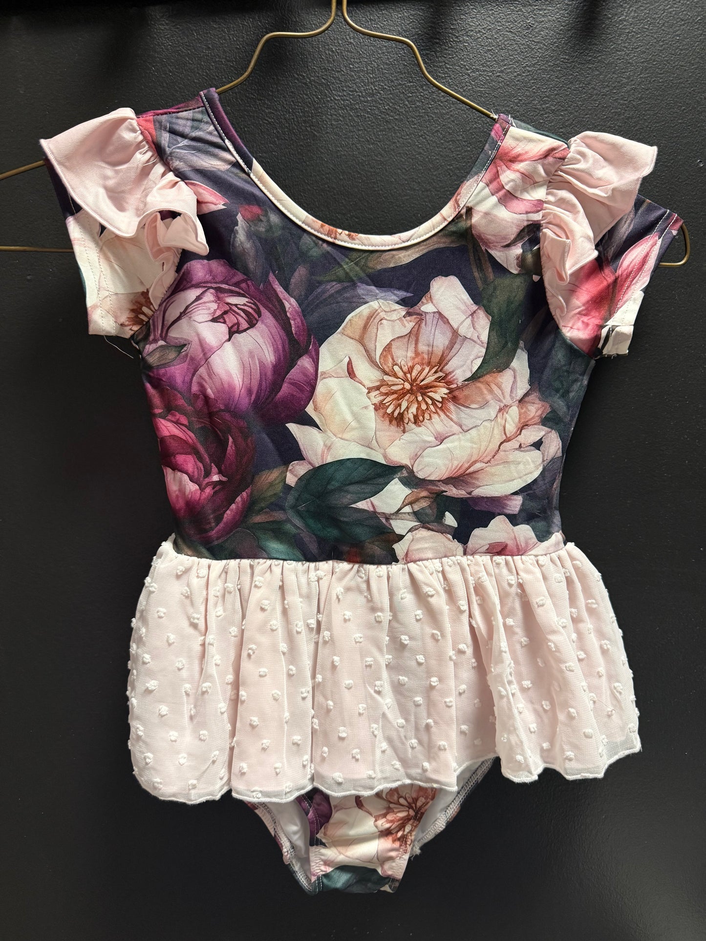 Pink Puple Floral Skirted Leo