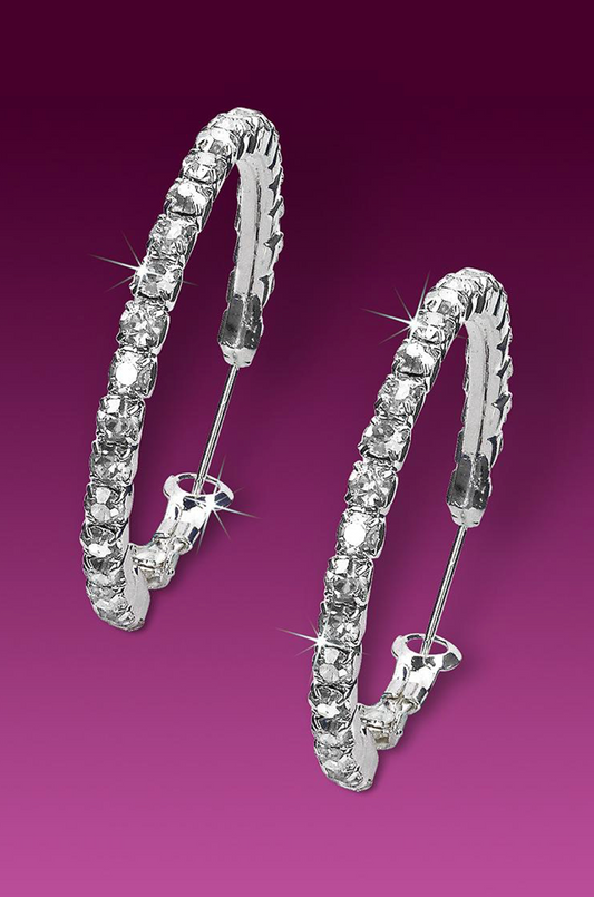 Recital Hoop Rhinestone Dance Earrings